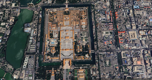 Figure 4. Satellite map with the typology of Forbidden City map area.