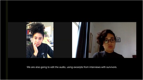 Figure 1. Zoom project conversation between the author and Nina Franco.