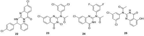 Figure 10 Quinazoline derivatives (22–25) as anti-SARS-CoV-2 agents.
