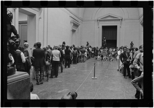 Figure 7. Photo taken on March 29, 1975 showing a long line of attendees waiting to view the exhibition before its conclusion at the National Gallery of Art. Courtesy of National Gallery of Art, Washington, DC, Gallery Archives.