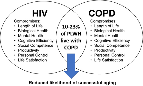 Figure 1 Conceptual overview of HIV and COPD on successful aging.