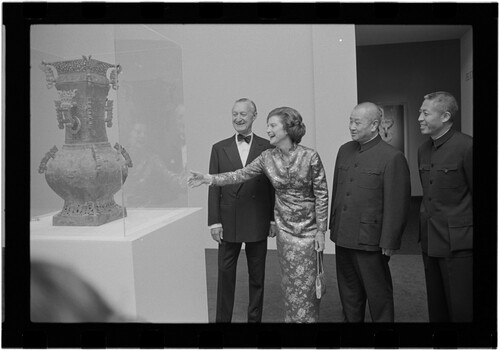 Figure 3. Paul Mellon, First Lady Betty Ford, and Chinese diplomat Liu Yang-Chiao (from left to right) at the opening reception for ‘The Exhibition of Archaeological Finds of the People's Republic of China’. Courtesy of National Gallery of Art, Washington, DC, Gallery Archives.