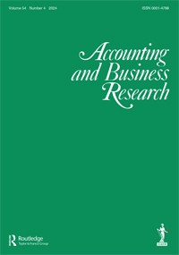 Cover image for Accounting and Business Research, Volume 54, Issue 4