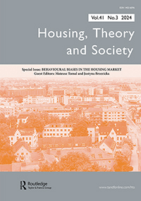 Cover image for Housing, Theory and Society, Volume 41, Issue 3
