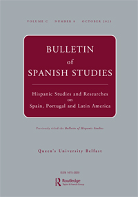 Cover image for Bulletin of Spanish Studies, Volume 100, Issue 8