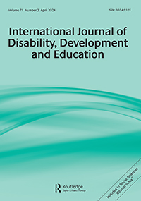 Cover image for International Journal of Disability, Development and Education, Volume 71, Issue 3