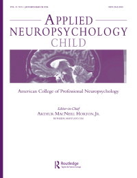 Cover image for Applied Neuropsychology: Child, Volume 13, Issue 1