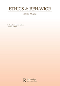 Cover image for Ethics & Behavior, Volume 34, Issue 3