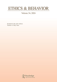 Cover image for Ethics & Behavior, Volume 34, Issue 4
