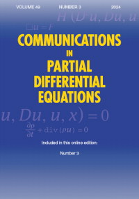 Cover image for Communications in Partial Differential Equations, Volume 49, Issue 3