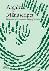 Cover image for Archives and Manuscripts, Volume 49, Issue 1-2