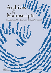 Cover image for Archives and Manuscripts, Volume 49, Issue 3