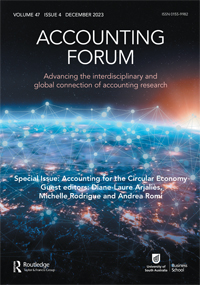 Cover image for Accounting Forum, Volume 47, Issue 4
