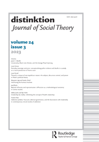 Cover image for Distinktion: Journal of Social Theory, Volume 24, Issue 3