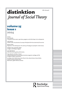 Cover image for Distinktion: Journal of Social Theory, Volume 25, Issue 1