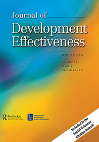Cover image for Journal of Development Effectiveness, Volume 15, Issue 4