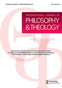 Cover image for International Journal of Philosophy and Theology, Volume 84, Issue 5