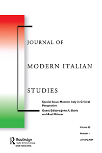Cover image for Journal of Modern Italian Studies, Volume 29, Issue 1