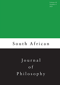 Cover image for South African Journal of Philosophy, Volume 42, Issue 4