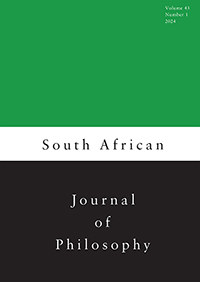Cover image for South African Journal of Philosophy, Volume 43, Issue 1