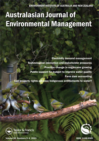 Cover image for Australasian Journal of Environmental Management, Volume 30, Issue 3-4