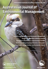Cover image for Australasian Journal of Environmental Management, Volume 31, Issue 1