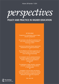 Cover image for Perspectives: Policy and Practice in Higher Education, Volume 28, Issue 1