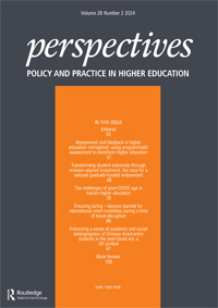 Cover image for Perspectives: Policy and Practice in Higher Education, Volume 28, Issue 2