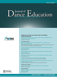 Cover image for Journal of Dance Education, Volume 23, Issue 4