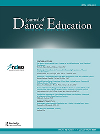 Cover image for Journal of Dance Education, Volume 24, Issue 1