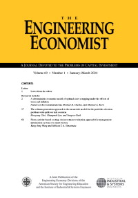 Cover image for The Engineering Economist, Volume 69, Issue 1