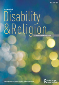 Cover image for Journal of Disability & Religion, Volume 28, Issue 1