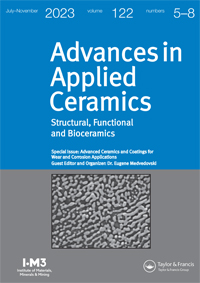 Cover image for Advances in Applied Ceramics, Volume 122, Issue 5-8
