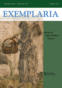Cover image for Exemplaria, Volume 36, Issue 1