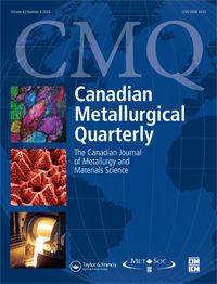 Journal cover image for Canadian Metallurgical Quarterly