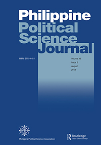 Cover image for Philippine Political Science Journal, Volume 39, Issue 2, 2018