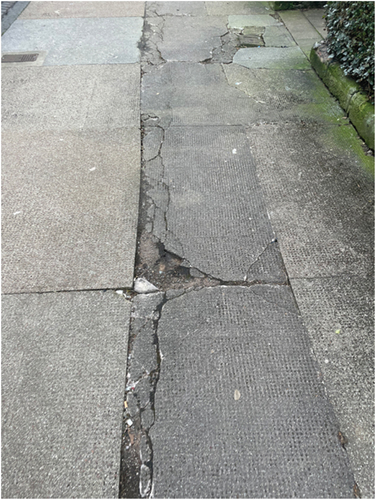 Figure 1. A poorly maintained pavement regularly used by pedestrians.