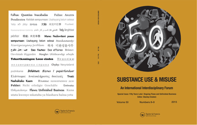 Cover image for Substance Use & Misuse, Volume 50, Issue 8-9, 2015