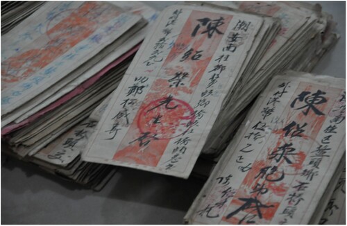 Figure 1. Piles of qiaopi archives in qiaopi envelopes (Photo by the author).