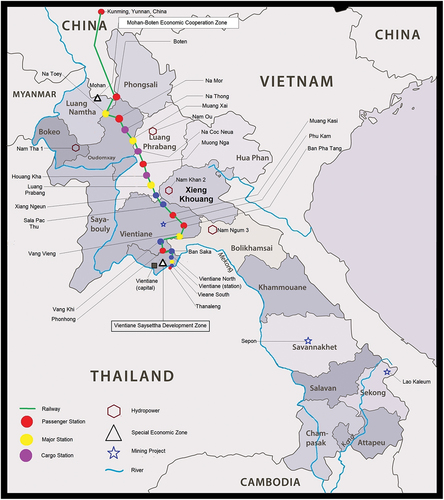 Figure 1. Map of major BRI-related projects in Laos.