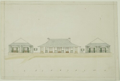 Figure 4. ‘Front elevation of Tahlee House’, Isabella Louisa Parry, 31 January 1831, Scott Polar Research Institute, Y:77/4/1. Images reproduced with the permission of the Scot Polar Research Institute, University of Cambridge.