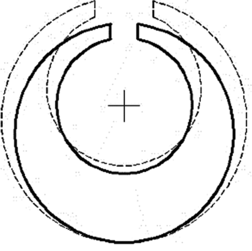 Figure 6. Approximate distortion on Navy C-ring.
