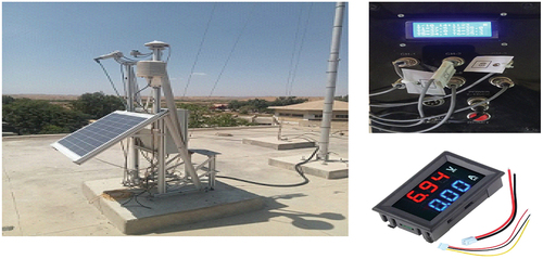 Figure 2. Weather station, data logger and VOLTAM meter.