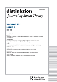 Cover image for Distinktion: Journal of Social Theory, Volume 22, Issue 1, 2021
