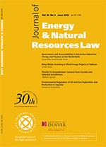 Cover image for Journal of Energy & Natural Resources Law, Volume 30, Issue 2, 2012