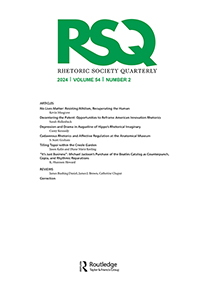 Cover image for Rhetoric Society Quarterly, Volume 54, Issue 2, 2024