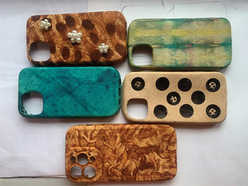Figure 6. Samples of the produced leather phone cases.