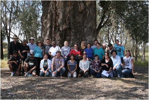 Figure 2. Ngadjuri Archaeology Fieldschool, Orroroo, South Australia. Vince Copley Senior in the back row, sixth from the left, 28 September 2013 (Photograph: Claire Smith).