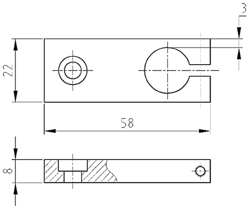 Figure 2. 2D design of SC108 clamping component.
