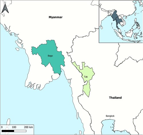 Figure 1. Myanmar and Thailand. Author’s own construct.